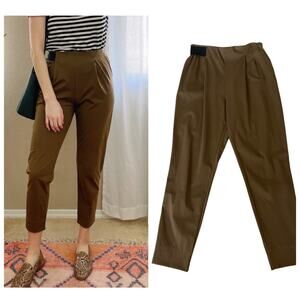 Aday Turn It Up High Rise Olive Green Brown Pants Elastic Waist Size Medium
